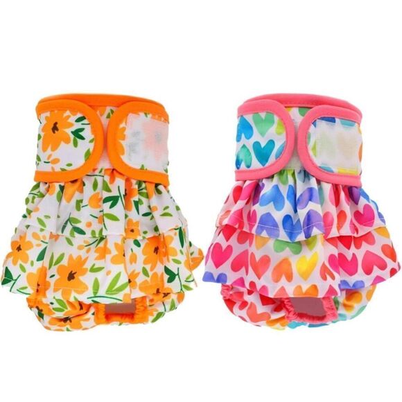 NEW 2 Dog Diapers Female Highly Absorbent Reusable Washable L - Picture 1 of 8